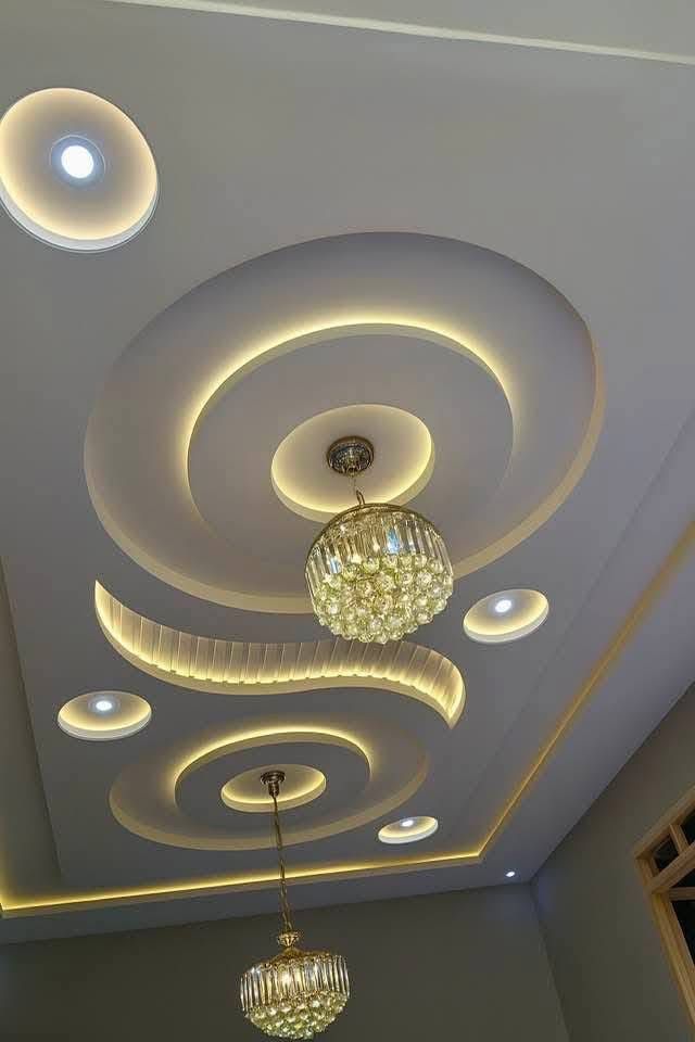 Gypsum false ceiling with cove lighting