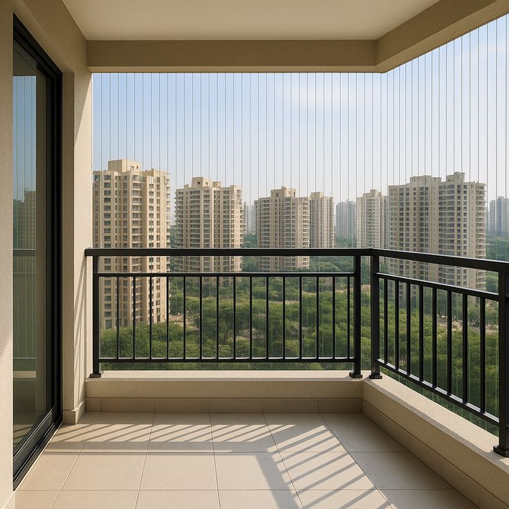 Invisible grille balcony installation